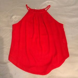 Neon Orange Racerback Blouse